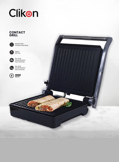 Buy Contact Grill Toaster With Non-Stick Grill Plate 800 W CK2470 Black/Silver in Saudi Arabia