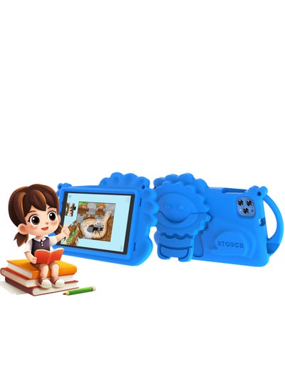 اشتري Android Kids Tablet Early Education 8 Inch Toddler Tab 8GB RAM 256GB ROM Bluetooth WiFi Dual SIM Parental Control Mode Dual Camera EVA Case with Built-in Stand Blue في الامارات