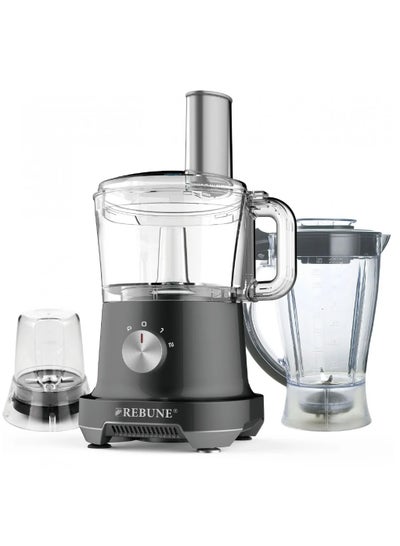 Buy Multifunctional Food Processor With Blender, Chopper, Slicer, Whisk, And Dough Maker 500 W RE-2-058 Grey in Saudi Arabia