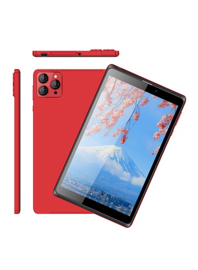 Buy 8-inch Smart Tablet PC Android Tab IPS Display 8GB RAM 256GB ROM Pre-fixed Eye Protect Tempered Glass with Protective Case Single SIM 5G LTE WiFi Zoom and Tiktok Supported Red in UAE