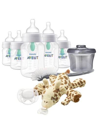 اشتري Anti-Colic Baby Bottle with AirFree Newborn Gift Set with Snuggle, Clear في الامارات