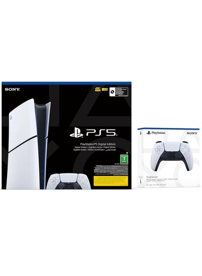 Buy PlayStation 5 Slim Digital Console (KSA Version) With Extra Dualsense Wireless Controller - White in Saudi Arabia