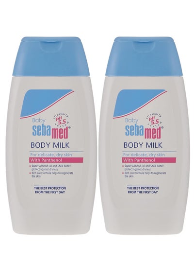 Buy Pack Of 2 Sebamed Baby Body Milk With Panthenol 200 ML in Saudi Arabia