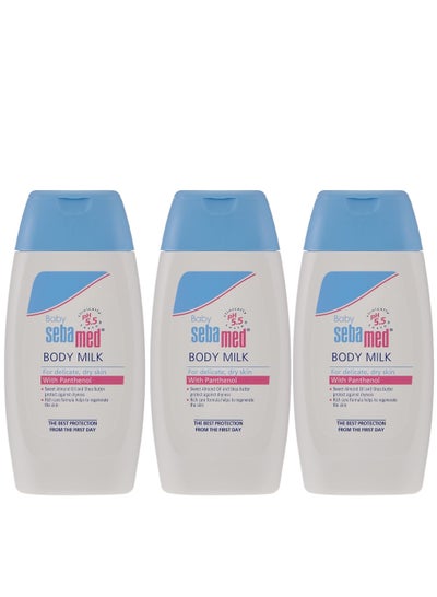 اشتري Pack Of 3 Baby Body Milk With Panthenol 200 ML في الامارات