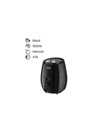 Buy Black + Decker Aerofry Air Fryer 4.5 L 1500 W AF350-B5 black in UAE