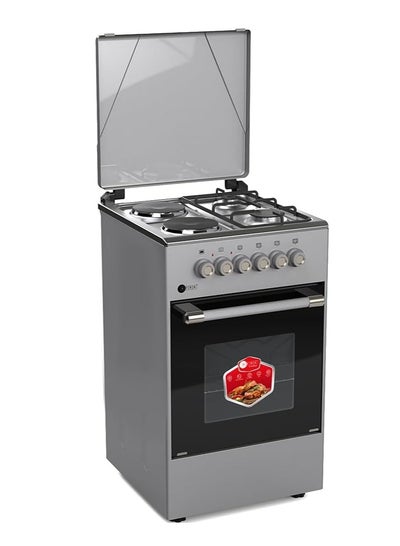 Buy Japan Free Standing Cooking Range, 50x50, Gas and Electric Burners, Compact, Adjustable Legs, Temperature Control AF-5050CRHG Stainless Steel in UAE