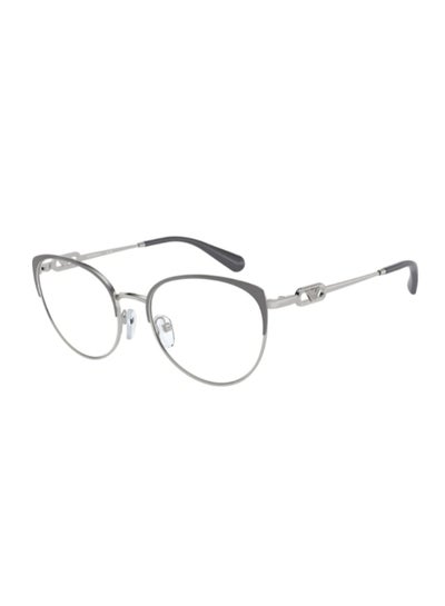 Buy Unisex Cat Eye Shape Plastic Eyeglass Frames 3370 - Lens Size: 51 Mm - Shiny Silver/Grey in Saudi Arabia