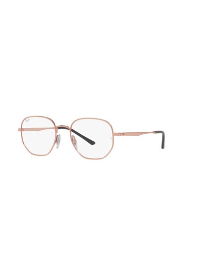 اشتري Unisex Round Shape Plastic Eyeglass Frames 3094 - Lens Size: 49 Mm - Rose Gold في السعودية