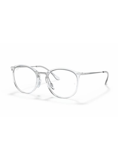 اشتري Unisex Round Shape Plastic Eyeglass Frames 2001 - Lens Size: 51 Mm - Transparent في السعودية