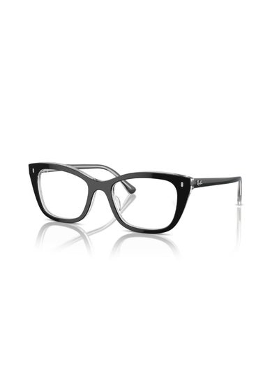 اشتري Unisex Cat Eye Shape Plastic Eyeglass Frames 2034 - Lens Size: 50 Mm - Black On Transparent في السعودية