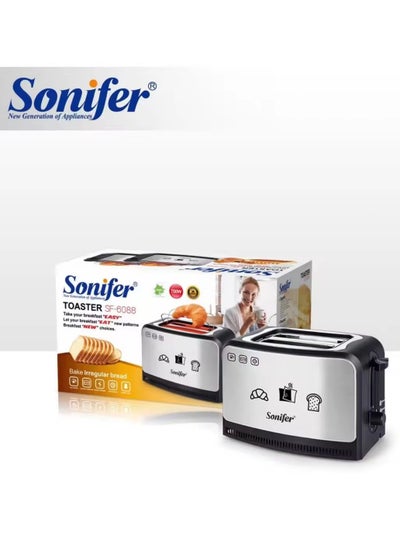 اشتري Sonifer Toaster 700W - sf-6088 700 W sf-6088 silver & black في مصر