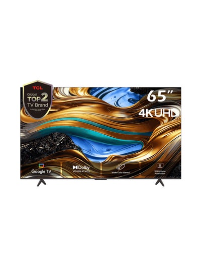 Buy Television 65 Inch Smart TV, Google TV, 4K UHD, 60Hz MEMC, 120Hz VRR, DLG 120Hz, Dolby Vision Atmos, HDR10+, DTS Virtual X, Wide Color Gamut, Slim & Unibody Brushed Titanium (2024) 65P755 Black in UAE