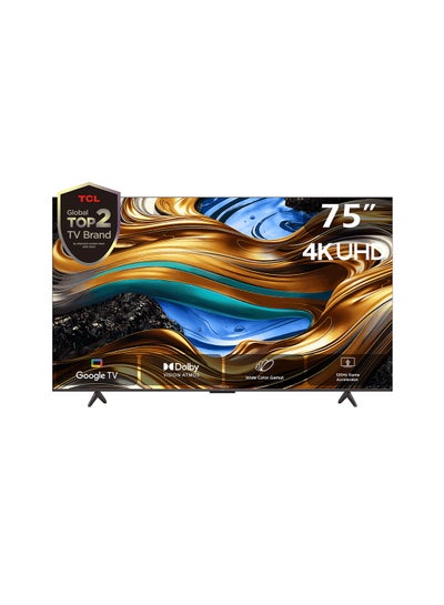 اشتري Television 75 Inch Smart TV, Google TV, 4K UHD, 60Hz MEMC, 120Hz VRR, DLG 120Hz, Dolby Vision Atmos, HDR10+, DTS Virtual X, Wide Color Gamut, Slim & Unibody Brushed Titanium (2024) 75P755 Black في الامارات