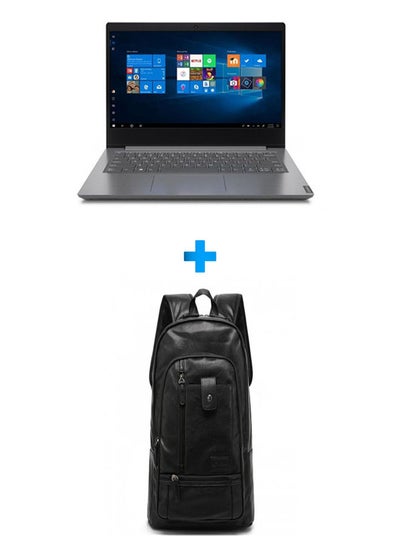 Buy V14 Ada Laptop With 14 Inch HD/ 4 GB Ram /1 Tb HDD /Amd Radeon /Free Dos /Arabic Iron Grey With Casual Leather Laptop Backpack Black Arabic Iron Grey in Egypt