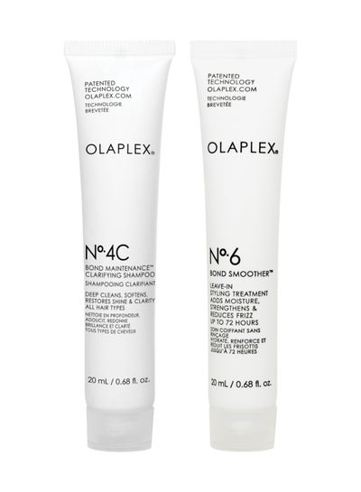 اشتري Olaplex Hair Kit Pack Of 2 Travel Minis - No. 4C Clarifying Shampoo - 20ml and No. 6 Bond Smoother 20ml في الامارات