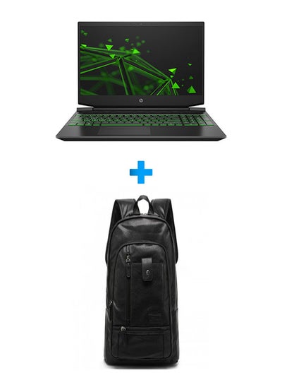 Buy Pavilion 15-dk2087ne Laptop With 15.6 Inch FHD /Core I5-11300H /16 GB Ram /1256 GB SSD+HDD (Hybrid) /4 GB Geforce Gtx 1650 (G5) /Free Dos /English/Arabic Black With Casual Leather Laptop Backpack Black English/Arabic Black in Egypt