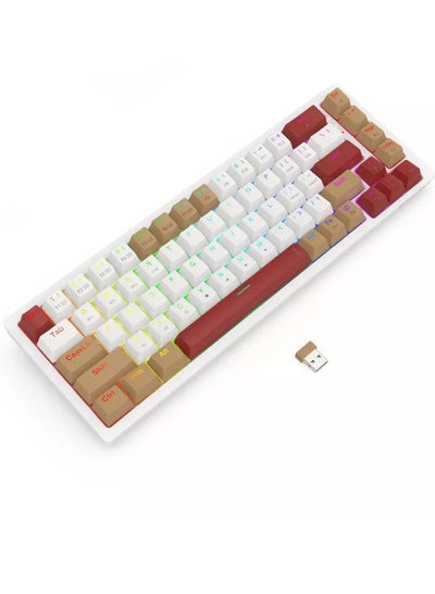 اشتري K677 Pro Rammus RGB Gaming Mechanical Keyboard, BT/2.4Ghz/Wired 3-Mode, Brown Switch في مصر