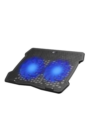 اشتري Cooling Pad Laptop Model F2075 ,With  LED blue light effect, powerful 2 fans, even heat dissipation , for laptops under 15.6 inches , made of iron mesh panel material , can use it in home , office , bedroom في مصر