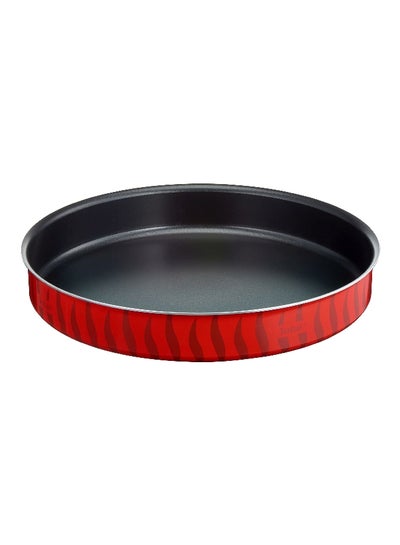 اشتري Tempo Flame Round Non-Stick Aluminium Baking Oven Dish Red and Black 5.6 x 39.4 x 39.4 cm J5719583 Red and Black في السعودية