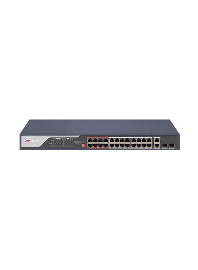 اشتري 24 Port Fast Ethernet Unmanaged POE Switch, 2410/100 Mbps PoE Port, 2Gigabit RJ45 Port, 2*Gigabit Fiber Optical Port, 300m Long Range PoE, 6KV Surge Protection, 8.8Gbps Switching Capacity, 4 Mbits, Metal, Blue | DS-3E0326P-E(C) Blue في الامارات