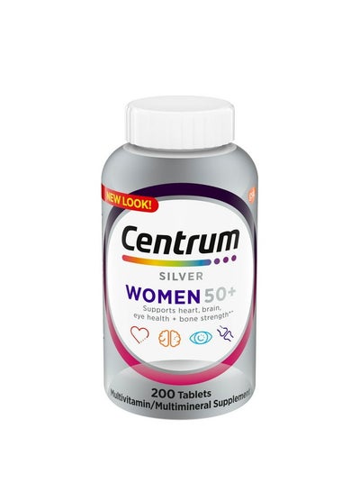 Buy Silver Women's Multivitamin for Women 50 Plus, Multivitamin/Multimineral Supplement with Vitamin D3, B Vitamins, Non-GMO Ingredients, Supports Memory and Cognition in Older Adults - 200 Ct in Saudi Arabia