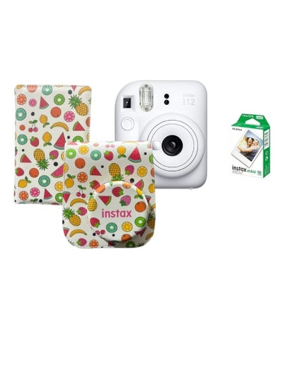 اشتري Instax Mini 12 Instant Camera -Clay White + 10 Sheet Film+ Case+ Album في الامارات