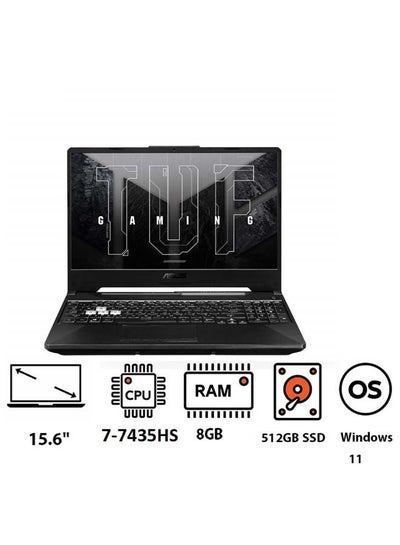 اشتري ASUS TUF GAMING A15 Laptop (FA506NCR-HN007W) With 15.6 Inch/Ryzen 7-7435HS/ 8GB RAM/ 512GB SSD/ Geforce RTX 3050/ WIN11/ English/Arabic Black في مصر