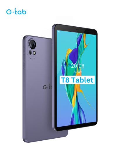 Buy T8 Tablet/8.0 Inches/T310 2.0GHz Processor/4 GB RAM/Expandable 4GB RAM /IPS 80081280 Resolution/5000 mAH Battery/128 GB ROM/Androud 14/ Single SIM/2MP  front + 5 MP Rear Camera in UAE