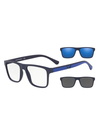 اشتري Men's Rectangular Shape  Sunglasses 4115 - Lens Size: 54 Mm - Matte Dark Blue في السعودية