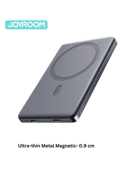 Buy 5000 mAh 20W Ultra-thin(0.9cm) Metal Magnetic Wireless TYPE-C input/output Lighnting input/output Power Bank Fast Charging Magnetic Power Bank Wireless Magnet Powerbank Including a Type-C to Type-C 60W  0.25m  Black Cable Space Grey in Egypt