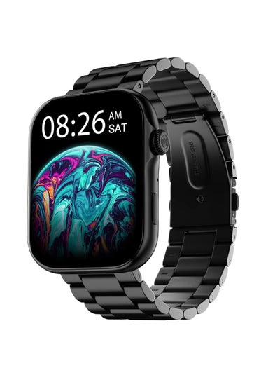 Buy Colorfit Ultra 3 Bluetooth Calling Smart Watch With Biggest 1.96" Amoled Display, Premium Metallic Build, Functional Crown, Gesture Control With Silicon Strap Jet Black: Elite Edition in UAE