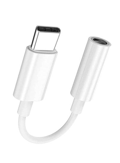 اشتري USB C to AUX 3.5mm Adapter Jack Type C to Headphone Jack Adapter White في الامارات