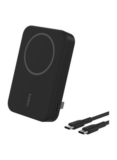 اشتري 10000 mAh BoostCharge Pro Wireless Power Bank 10000mAh with Qi2, MagSafe Compatible Portable Charger + Built-in Pop-up Kickstand - For iPhone 16, 16 Plus, 16 Pro, 16 Pro Max, iPhone 15, and More - Black في الامارات