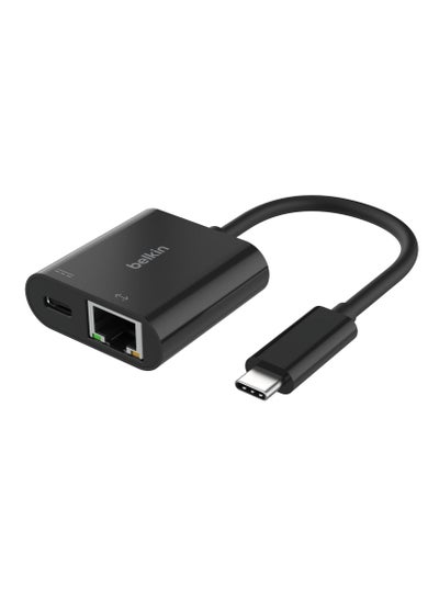 اشتري Connect USB-C to Ethernet + Charge Adapter 100W w/ Gigabit Ethernet Port and USB-C Port - [10/100/1000] Mbps for Fast Internet Connection - Compatible with iPhone 16, 15, Galaxy S24 And More Black في الامارات