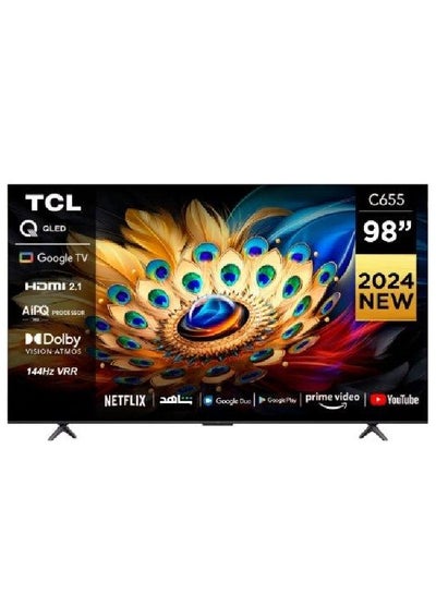 Buy 98 Inch 4K UHD QLED Smart TV - 144 HZ - Dolby Vision - Google TV - (2024) - 98C655 Black in Saudi Arabia