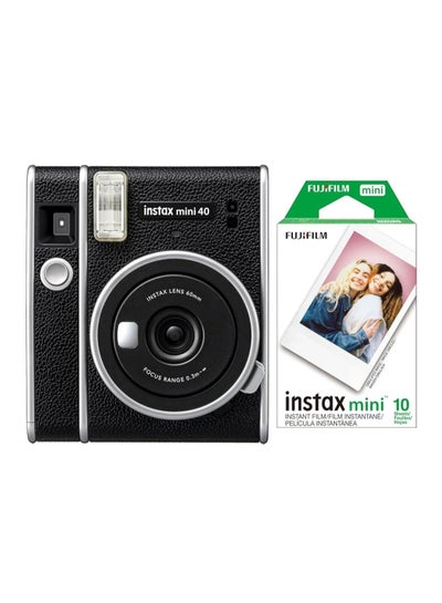 Buy Instax Mini 40 Instant Camera, Black with 10 Mini Sheet in UAE