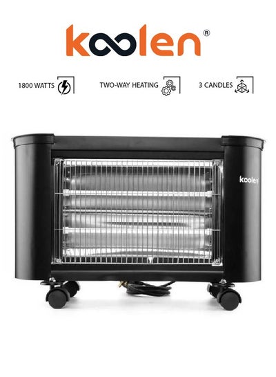 Buy Electric Heater With 3 Candles 1800 W 807102011 Black in Saudi Arabia