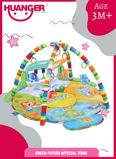 اشتري Baby Playmat w/ Piano Music and Hanging Toys for Newborns and Infants, Soft and Safe Mat, Promotes Sensory and Motor Skills في الامارات