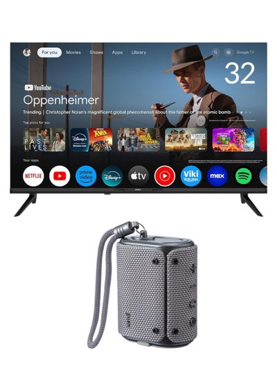 Buy HD LED 32 Inches, Google OS, Dolby Audio, 5G Wifi and Bluetooth Speaker 5W, Gray 32LN680G + EVAUD-MB5AG Black in UAE