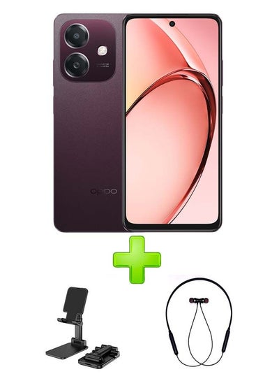 Buy OPPO A3x Dual SIM Nebula Red 4 GB RAM 64 GB 4G GSM/LTE/UMTS Middle East Version With Adjustable Desktop Stand for Phones/Tablets Black+ Bluetooth Headset Sports Black in Egypt