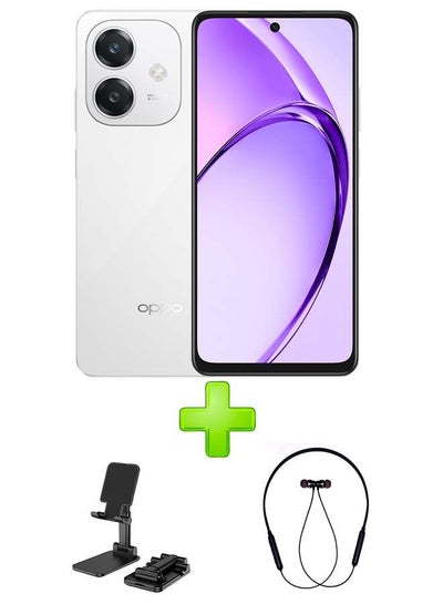 Buy OPPO A3 Dual SIM Starlight White 6 GB RAM 128 GB 4G GSM/LTE/UMTS Middle East Version With Adjustable Desktop Stand for Phones/Tablets Black+ Bluetooth Headset Sports Black in Egypt