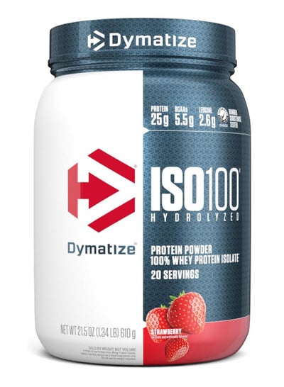 Buy ISO 100 Hydrolyzed Whey Protein Isolate, Strawberry 21.5 OZ in Saudi Arabia