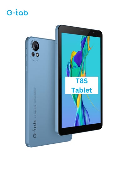 اشتري T8S WiFi tablet/8.0 inches IPS/Android 14/2.0 GHz Quad Core Processor/5000 mAh/4GB Inbuilt RAM/Extendable RAM +4GB/ROM 64 GB/2 MP front + 5 MP Rear Camera في الامارات