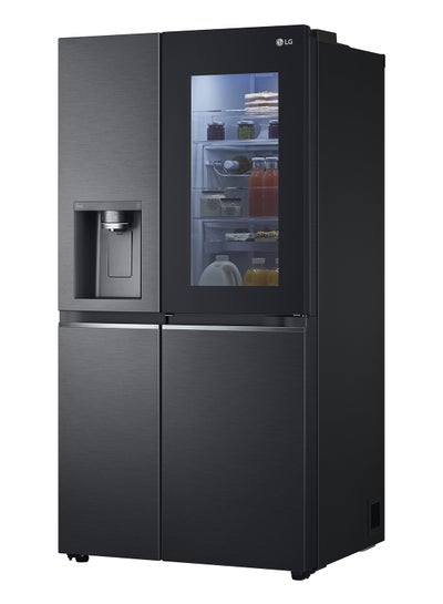 اشتري 674 litre Gross /617 Litre Net Capacity Side By Side Refrigerator New Dispenser + UV Nano lighting Matte Black finishing Automatic Indoor Ice Maker GR-X267CQEW Matte Black في الامارات