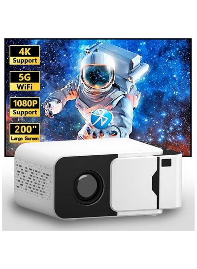 Buy Smart T5 Mini Projector with WiFi and Bluetooth [Android 13.0/Electric focus] Portable Projector 4K Support 1080P Supported Home Theater Projector T5 Mini Projector Black in UAE