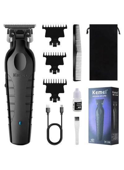 Buy Professional Cordless Men's Shaver Beard Trimmer Hair Clipper T-Blade Haircut Machine, KM-2299 in Egypt