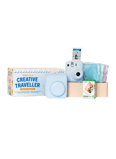 اشتري Instax Mini12 Creative Traveller Instant Photo Kit (Pastel Blue) في الامارات