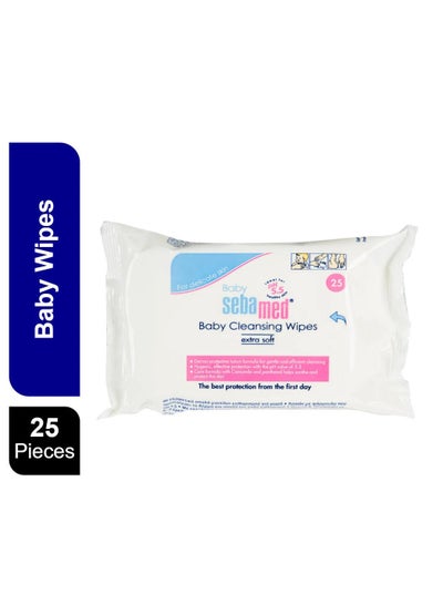 اشتري Baby Cleansing Wet Wipes 25 Pcs Pack في الامارات