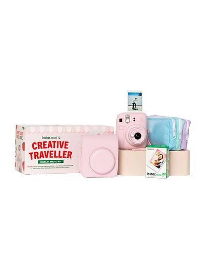 Buy Instax Mini 12 Creative Traveller Instant Photo Kit (Blossom Pink) in UAE