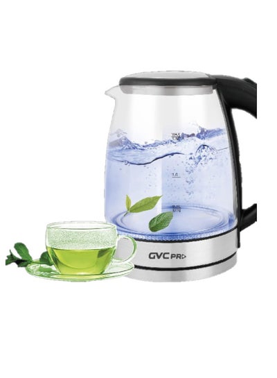 Buy GVC Pro Glass Electric Kettle, 1.8 Liters, 1500W, Special Lighting - GVCKT-2180H 1.8 L 1500 W GVCKT-2180H Glass/Silver in Saudi Arabia